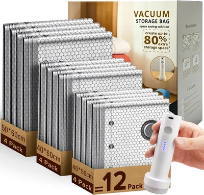 Necomi Vacuum Storage Bags with Portable Electric Pump 12 Pack Deal