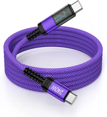 USB-C to USB-C 240W Fast Charging Cable Purple