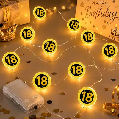 KACNON 18. Geburtstag Dekoration - 1 m 10 LED Feenlicht Batteriebetrieb | Geschenk für Jungen und Mädchen