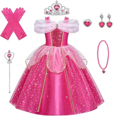 URAQT Princess Girl Kostym med Vän och Krona Cosplay Kostymer Best Price