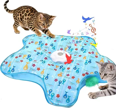 Jouet interactif pour chat Beseloa, avec plumes rechargeable, 3 modes, chasse automatique à l'intérieur
