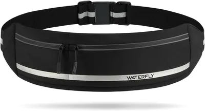 Riñonera para correr WATERFLY, NEGRO, Talla Media