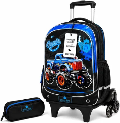 Children's Rolling Backpack 3-Wheel Trolley & Detachable School Bag Best Deal