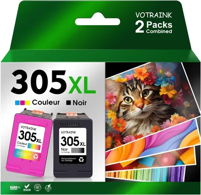 VOTRAINK 305XL Compatible avec Cartouches HP 305 Noir et Couleur pour Imprimantes DeskJet 2820e, 2720e, 2710e Desk - Meilleur Prix