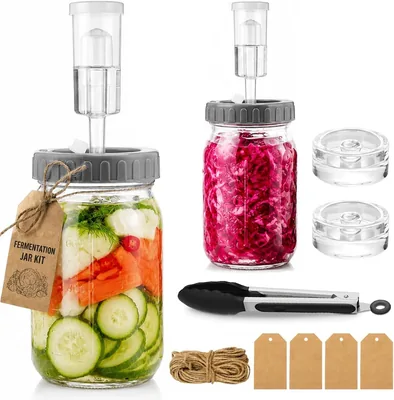 Blissify Fermentation Jar Set 1L 2 Pack Airtight Lids Best Deal