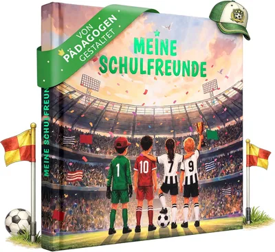 EULENTALER® Freundschaftsbuch Fußball Schule Jungs Cooles Design für kleine Kicker Geschenk Erstes