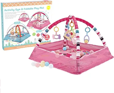 Baby Play Gym & Foldable Mat with Ball Pit, 80x80 cm