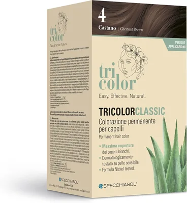 Specchiasol Tricolor Hair Dye 2 Applicazioni | Colorazione Permanente Senza Ammonia con Estraenti Vegetali | Eccellente Copertura Bianco