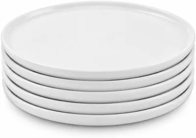 Ceramic Plates, 10.5 Inch, Scratch-Resistant, Microwave Safe, Pack of 6