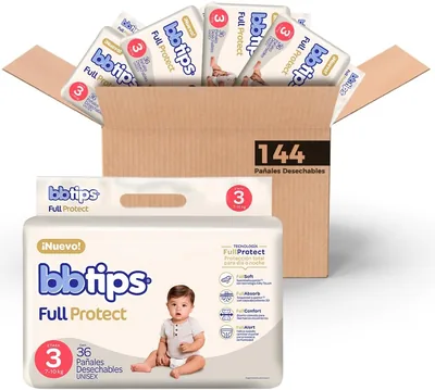 PB BBTIPS FULL PROTECT TALLA 3 MEDIANA 144 PZAS
