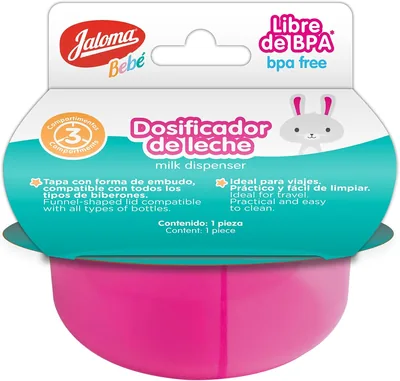 Dosificador de leche en polvo Jaloma Bebé 3 compartimentos rosa niña