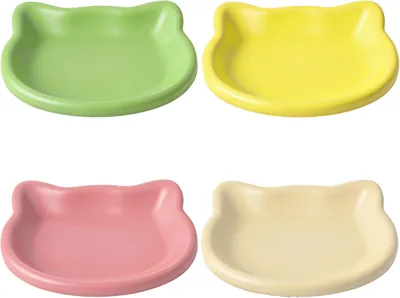 4 PCS Cat Bowls Shallow Plastic Feeders Best Deal