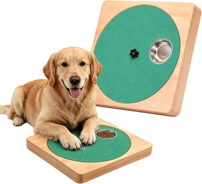 Adjustable Resistance Dog Nail Scratch Board with Treat Bowls