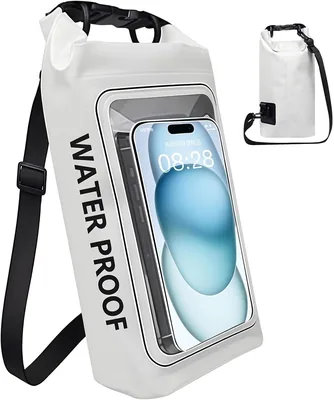 Bolsa seca Glitzcharm 2L IP68, resistente al agua y enrollable con ventana táctil para teléfono y cartas