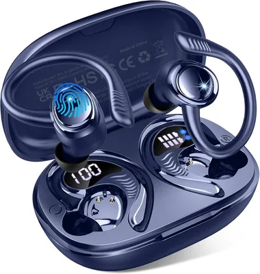 Ecouteurs Bluetooth Sport Sans Fil, Bluetooth 5.4 avec 4 Mics ENC, Stéréo Hi-Fi, 60h d'Autonomie, IP7 Étanche - 71% de Réduction