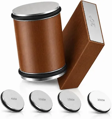 Rolling Knife Sharpener Kit - 4 Grit Stones & Angle Guide