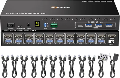 10 Port HDMI KVM Switch 4K@60Hz