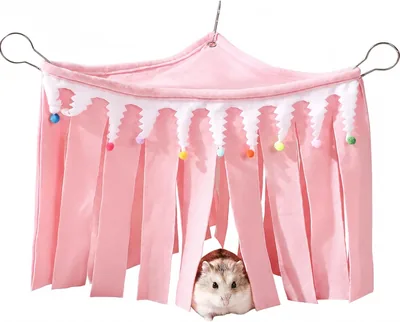 Heclia Guinea Pig Hideout Pink Cage Corner Tent