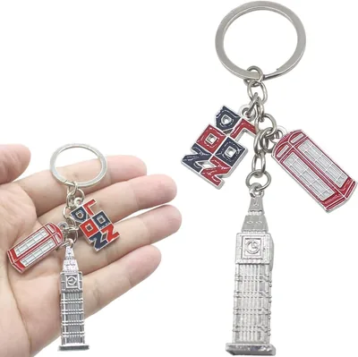 3D Silver Big Ben Keychain - London Souvenir