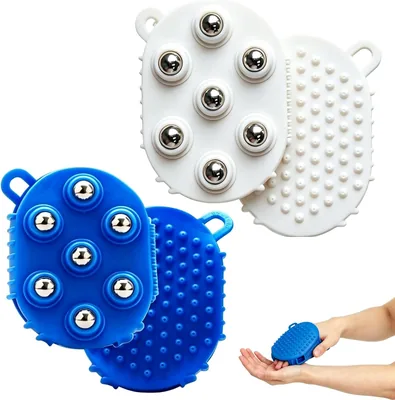 2Pcs Lymphatic Gloves with Metal Balls - Body Massage