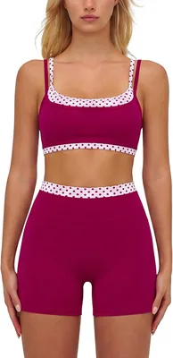 ABOCIW Women's Polka Dot Workout Set - Sports Bra & Shorts