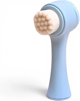 Dual-Sided Facial Cleansing Brush, Soft Silicone, Pink - Best Deal