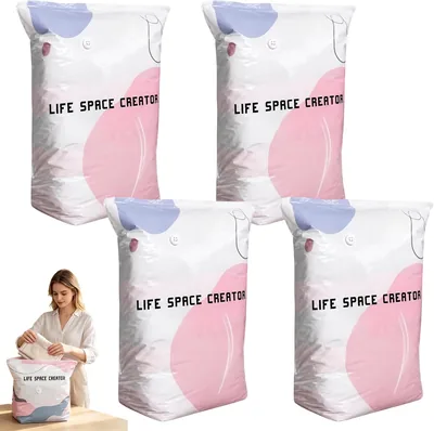 Buste di compressione senza pompa, 4 confezioni per la conservazione sotto vuoto