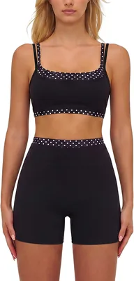 ABOCIW Polka Dot Workout Set - Sports Bra Shorts