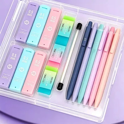Goodern 6PCS Pastel Mechanical Pencil Set with Case, 0.5mm, HB Leads