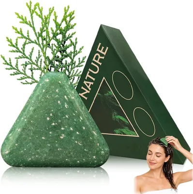 Shampoo Solido Naturale a Base di Erba e Cipresso - Triangolo Cinese