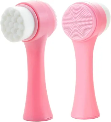 Dual-Sided Facial Cleansing Brush Pink