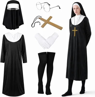 6pcs Nun Costume Set Adults Halloween Party