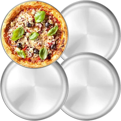 DIMBRAH 4 Pack Pizza Pans 34CM Stainless Steel - Best Deal