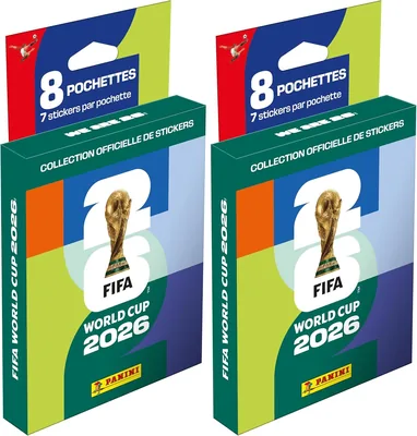 Panini - FIFA Copa del Mundo 2026 Tarjetas - Ecoblister 8 Sobres - Incluye 56 Pegatinas Mundial 2026 - Colección Oficial Panini
