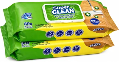 ES Blyxo 2-Pack Disposable Mopping Wipes - Heavy Duty Floor Cleaning, 160 Count