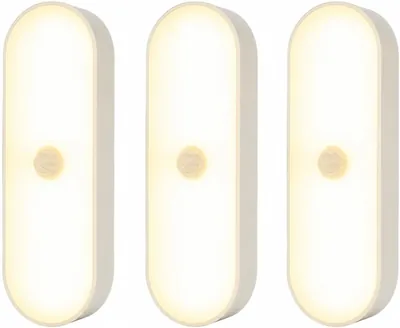 Luce Notturna con Sensore di Movimento TMEOPR, 3 Pezzi, Ricaricabile a LED per Scale e Corridoi