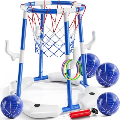 ORCHID M® Pool Basketball Hoop: 2-in-1 Floating Toy with Pump