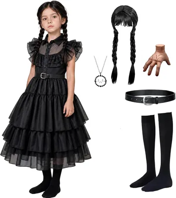 GDOHGTS Girls Halloween Costume Dress Set with Wig & Accessories