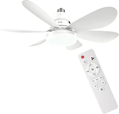 Ventilador de techo con luz LED 40W, 52cm, 6 aspas, control remoto, 3 velocidades, 3 colores de luz, 3000-6500K