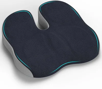 Cuscín de Oficina Retazly, Cuscín Coccyx Portátil, Espuma de Memoria Ergonómica para Asiento, Alivio del Dolor Coccyx