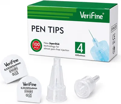 VeriFine 32G x 4mm Pen Tips, 100 Count