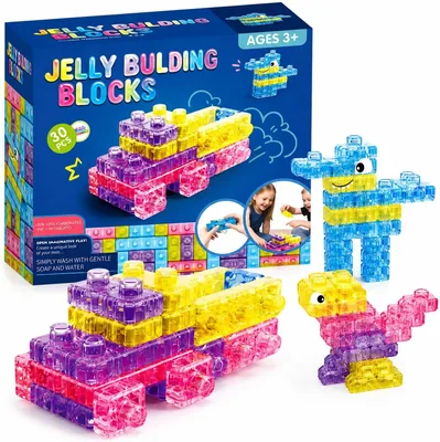Twisoo Jelly Building Blocks 30pcs - Soft Sensory STEM Toy for Toddlers