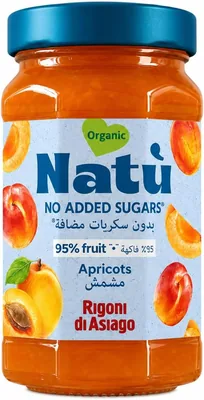 Natu Organic Apricot Spread, 220g - No Added Sugars, Vegan, Gluten-Free