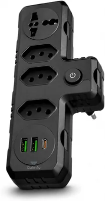 Extensão de Tomada Filtro de Linha Beijamin: Régua de Energia com 3 Tomadas e 2 Interfaces USB