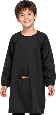 GDLOKFU Kinder Malapron mit großer Tasche | Kunstapron für Schule, Kunst, Malen, Basteln und Kochen Best Deal