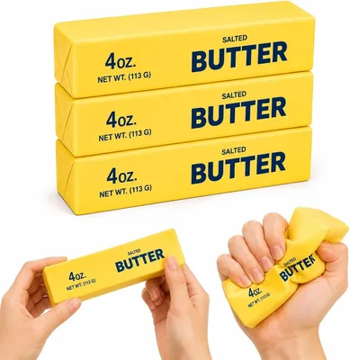 Butter Squishy Toy 3 Pack - Soft Slow Rising Butter Stick Squeeze Toys