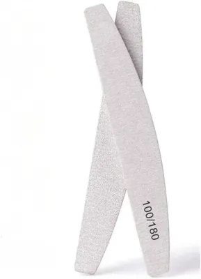 Professional Nail Files - 100/180 Grit Half-Moon Emery Boards