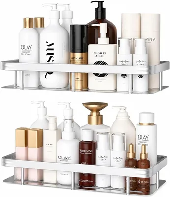 Shower Caddy 2 Pack, Aluminium Wall Shelf