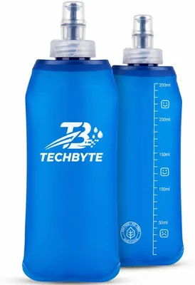 TechByte Collapsible Running Water Bottle - BPA-Free Eco Flask