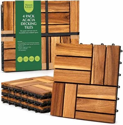 Acacia Decking Tiles 4 Pack